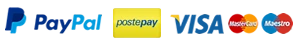 Pagamenti accettati: PayPal, Postepay, Visa e Mastercard